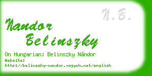 nandor belinszky business card